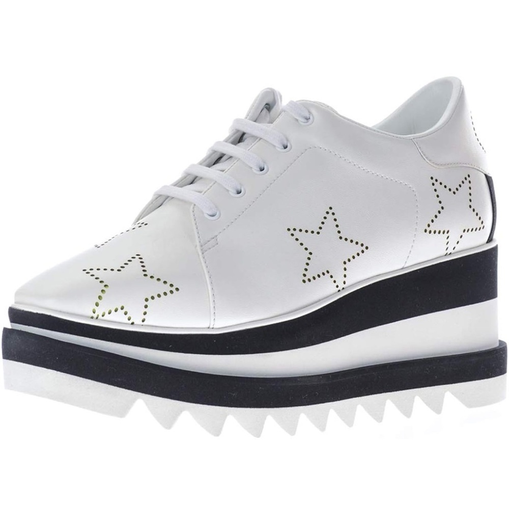 Stella McCartney White and Black Platform Sneakers